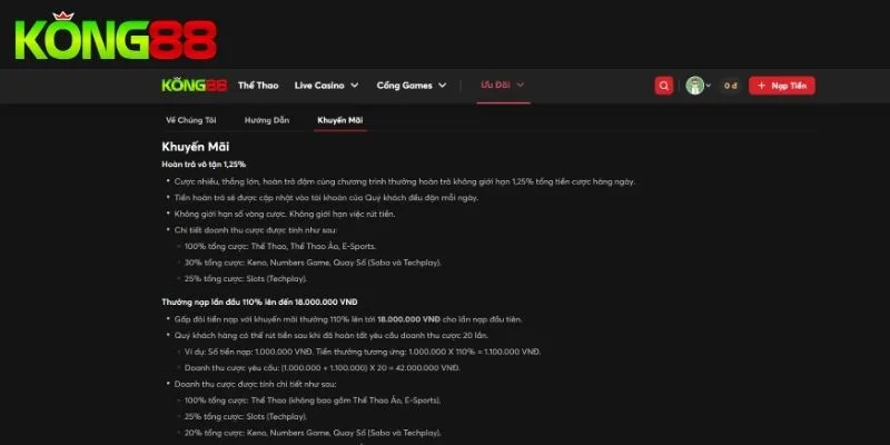 Các sự kiện khuyến mãi hấp dẫn tại nhà cái KONG88 Các sự kiện khuyến mãi hấp dẫn tại nhà cái KONG88