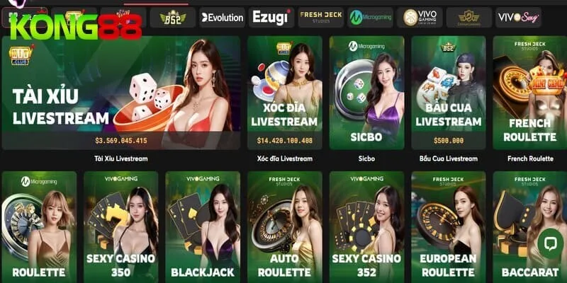 Giao diện nhà cái KONG88 gây ấn tượng mạnh Giao diện nhà cái KONG88 gây ấn tượng mạnh