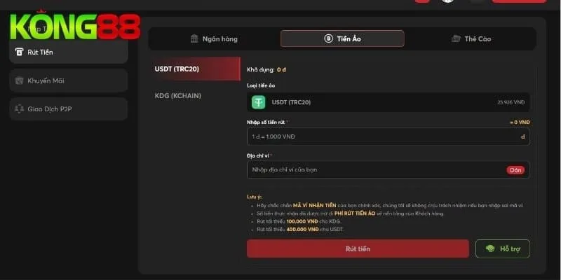 Người chơi cần đọc kỹ điều kiện rút tiền KONG88 trước khi giao dịch Người chơi cần đọc kỹ điều kiện rút tiền KONG88 trước khi giao dịch